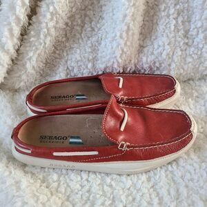 Sebago Docksides St Maartens Casual‎ Red/White Mule